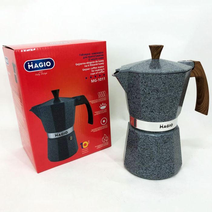 Гейзерная кофеварка Magio MG-1011 300 мл, гейзерная кофеварка для индукции, кофеварка для дома