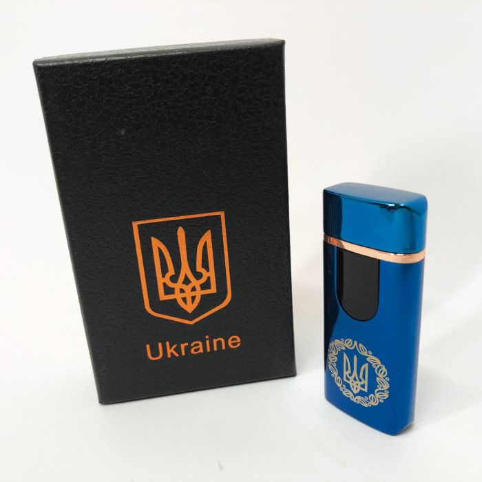 Электрическая и газовая зажигалка Украина с USB-зарядкой HL-435, зажигалки с зарядкой от usb. Цвет: синий