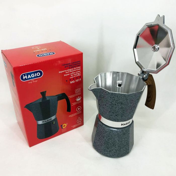 Гейзерная кофеварка Magio MG-1011 300 мл, гейзерная кофеварка для индукции, кофеварка для дома