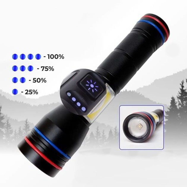 Фонарь PLD-231 WHITE LASER LED PM10-TG+COB(white+red), 1х26650, Фонарик police оригинал, Фонарик полис