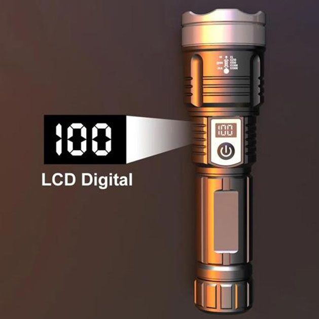 Фонарь PLD-008 WHITE LASER LED PM10-TG, power bank, Фонарик тактический аккумуляторный ручной