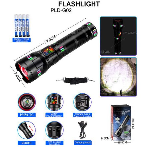 Фонарь NIGHT VISION FLUORESCENCE G02-PM50-TG, Мощный карманный фонарик, Сильный фонарик