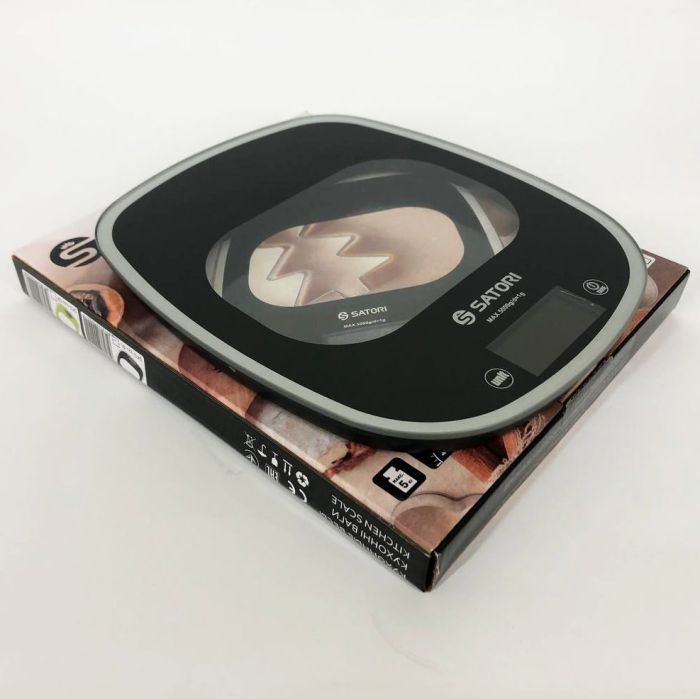 Кухонные весы Satori SKS-221-BL до 5кг, электронные кухонные весы, точные кухонные весы. Цвет: черный