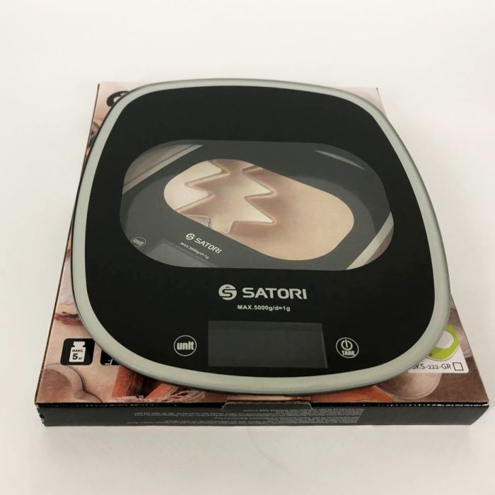 Кухонные весы Satori SKS-221-BL до 5кг, электронные кухонные весы, точные кухонные весы. Цвет: черный