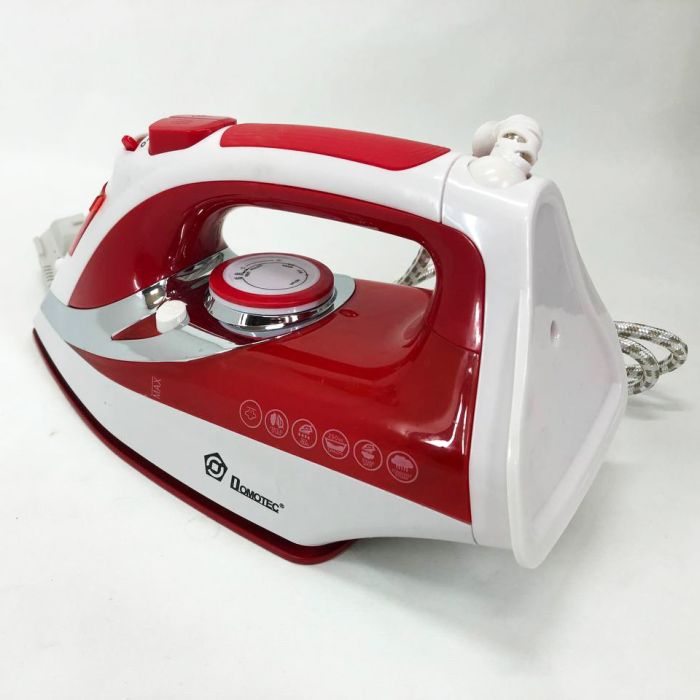 Утюг Domotec MS-2201 2800W керамическая подошва, паровой утюг для одежды. Цвет: красный