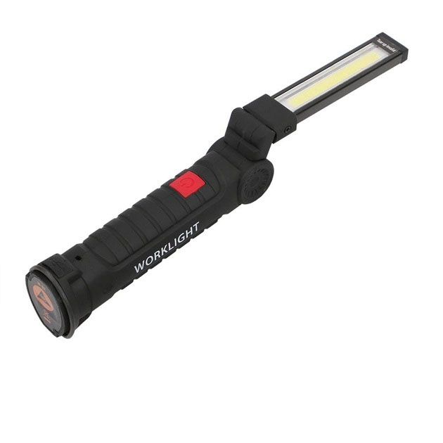 Светодиодный фонарь кемпинг W52 SMD + COB, красный + белый, магнит, крючок, кемпинговый складной фонарь