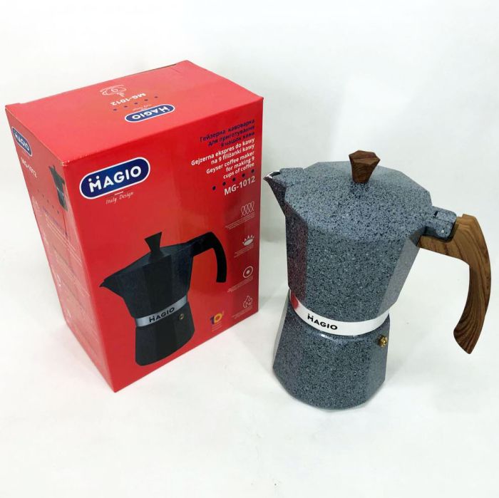 Гейзерная кофеварка Magio MG-1012 450 мл, кофеварка для дома, гейзерная турка для кофе, кофейник гейзерный