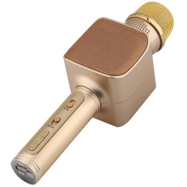 Караоке Микрофон Magic Karaoke YS-68 Bluetooth Колонка 2в1 с голограммой LED Эхо Мембраной Беспроводной. Цвет: золотой