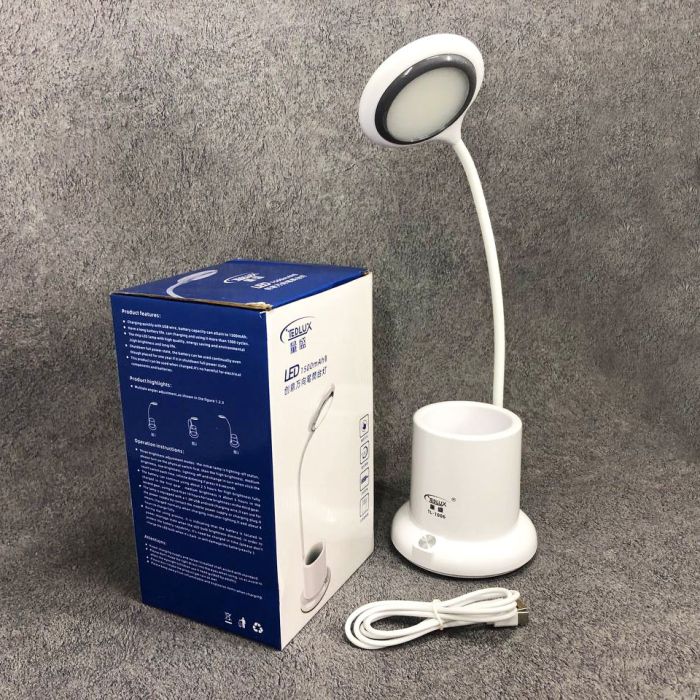 Настольная лампа аккумуляторная на гибкой ножке с органайзером Tedlux TL-1006, usb светильник гибкий