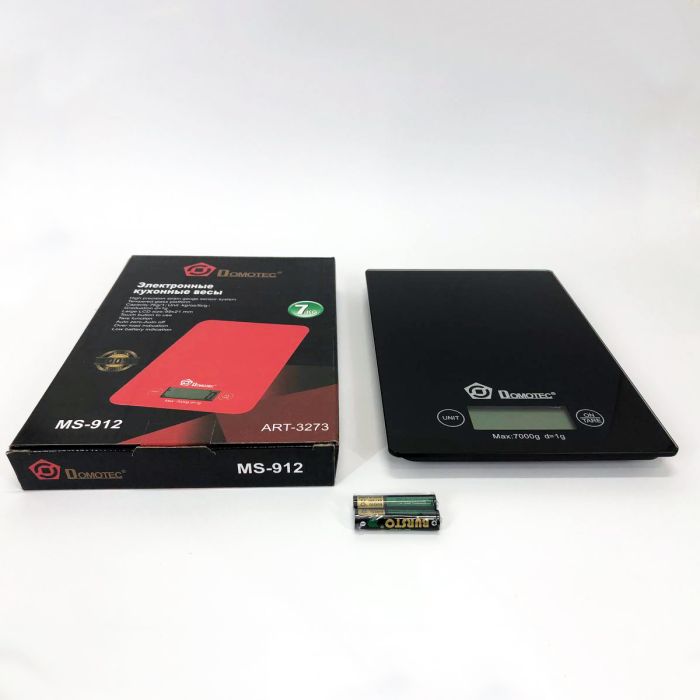Весы кухонные DOMOTEC MS-912, электронные кухонные весы, весы для взвешивания продуктов. Цвет: черный