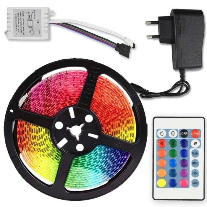 Светодиодная лента SMD 5050 RGB LED 5 м IP65 с bluetooth контролем. подключение 220V