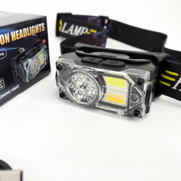 Фонарь налобный YY-19B-3SMD+2COB(white+yellow+red), Налобный фонарик с usb зарядкой