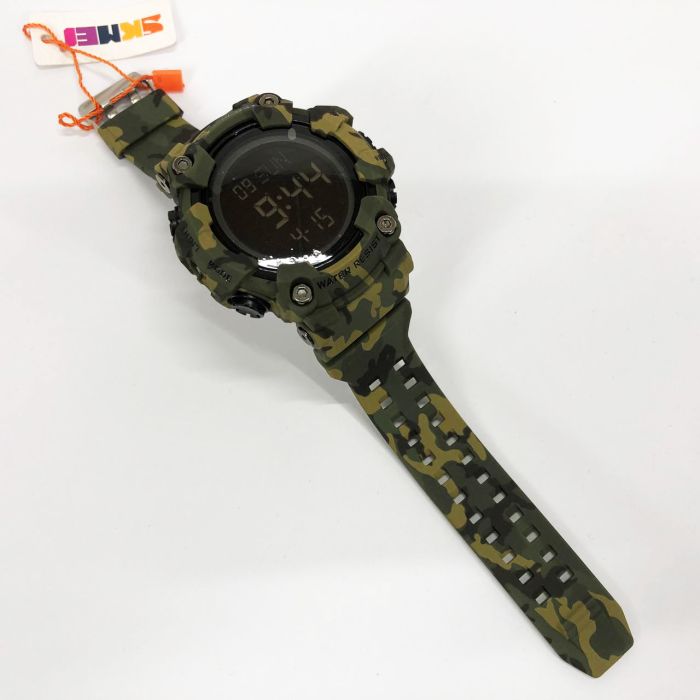 Часы наручные мужские SKMEI 1968CMGN GREEN CAMO, водонепроницаемые мужские часы. Цвет: камуфляж