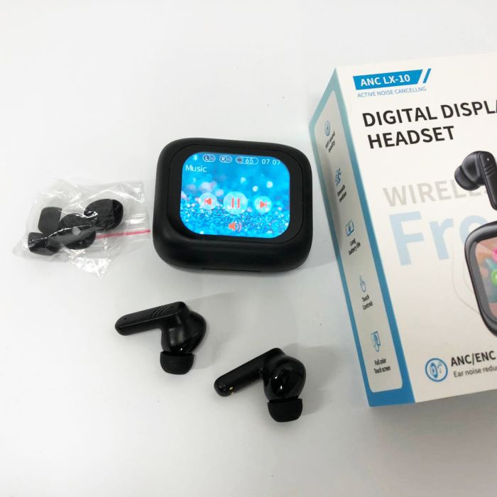 Наушники беспроводные LX-10 TWS Earbuds с LED дисплеем Блютуз беспроводные наушники затычки. Цвет: черный