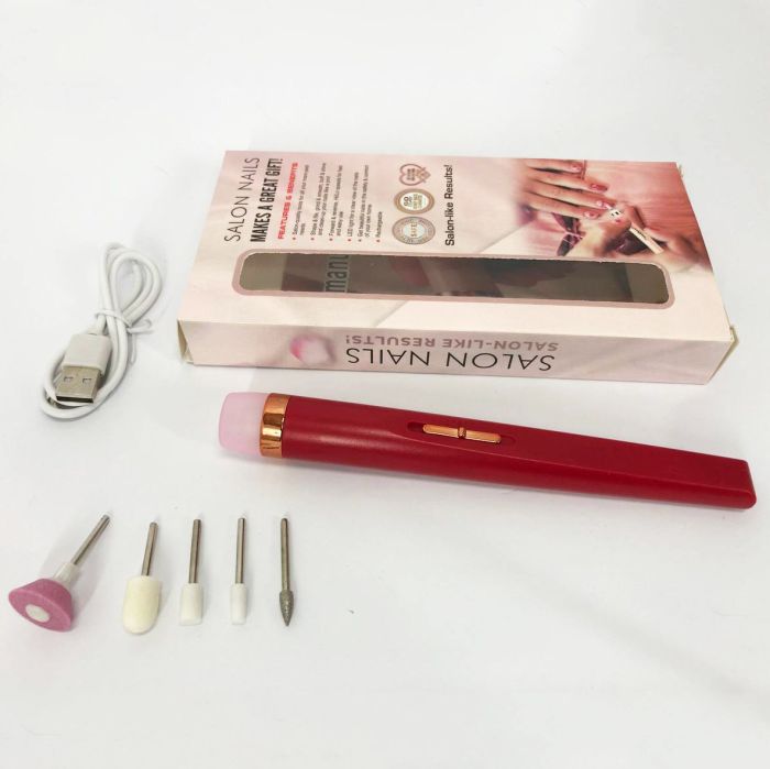 Фрезер для маникюра и педикюра Flawless Salon Nails, машинка для снятия маникюра. Цвет: красный