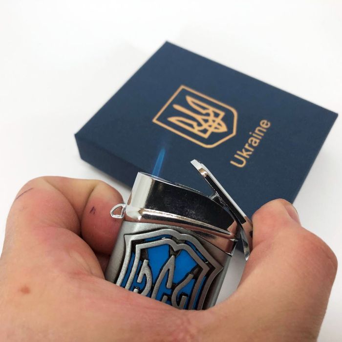 Зажигалка газовая ЗСУ (Подарочная коробка, Острое пламя) HL-4112-4. Цвет: серебро