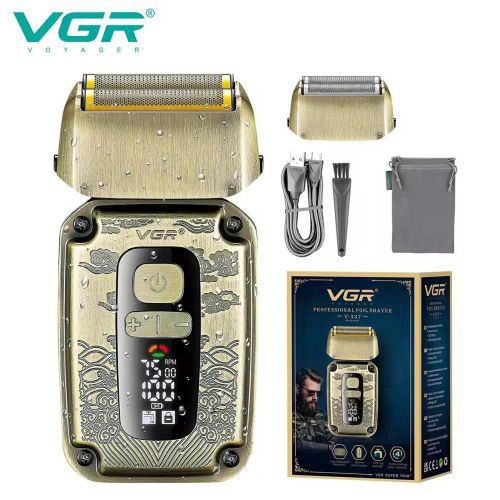 Электробритва VGR V-359 gold шейвер для влажного и сухого бритья, машинка мужская для бритья