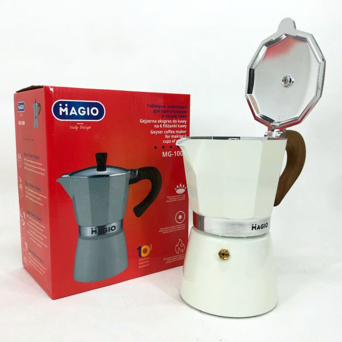 Гейзерная кофеварка Magio MG-1008 300 мл, кофеварка для индукционной плиты, гейзерная турка для кофе