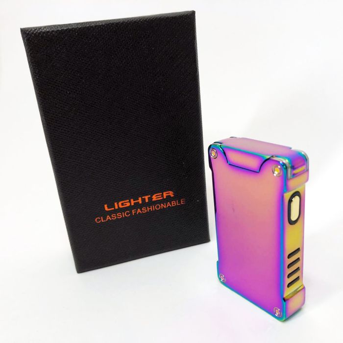 Дуговая электроимпульсная зажигалка с USB-зарядкой фонариком LIGHTER HL-437. Цвет: хамелеон