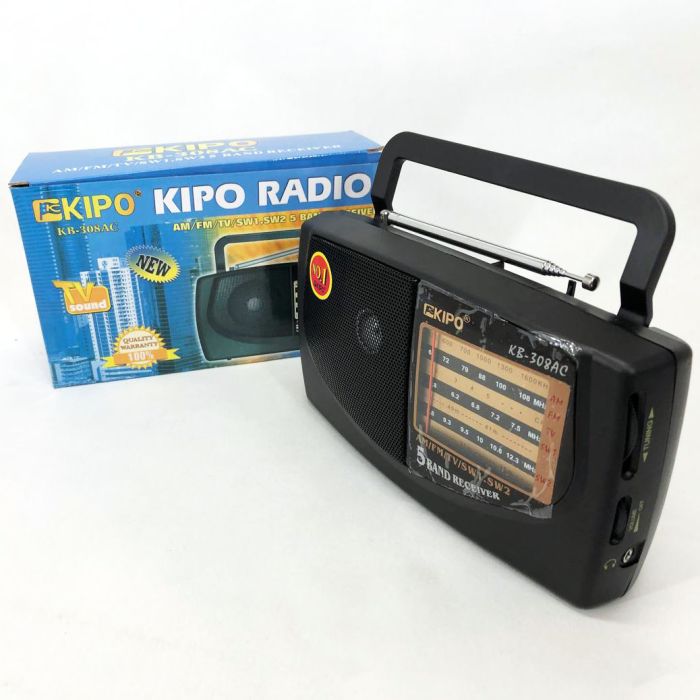 Радиоприемник KIPO KB-308AC - мощный 5-ти волновой фм Радиоприемник fm диапазона, Приемник фм радио