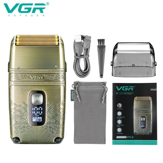 Профессиональная электробритва Шейвер VGR V-335 Shaver с тремя ножевыми блоками, бритва для бороды