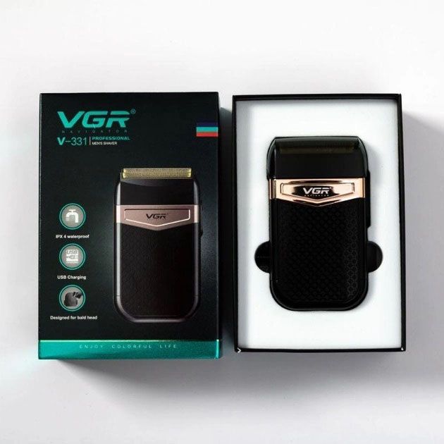 Электробритва VGR V-331, шейвер бритва триммер для стрижки усов и бороды профессиональная мужская бритва