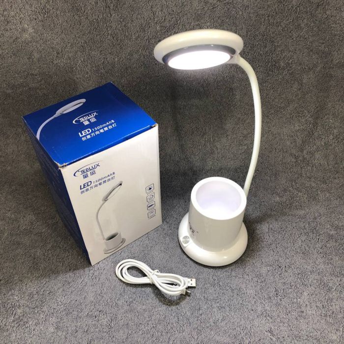 Настольная лампа аккумуляторная на гибкой ножке с органайзером Tedlux TL-1006, usb светильник гибкий