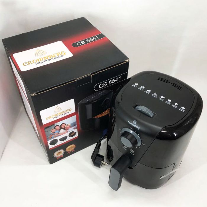Фритюрница для дома с таймером Crownberg CB-5541 на 1.5 л безмасляная фритюрница 1200 Вт