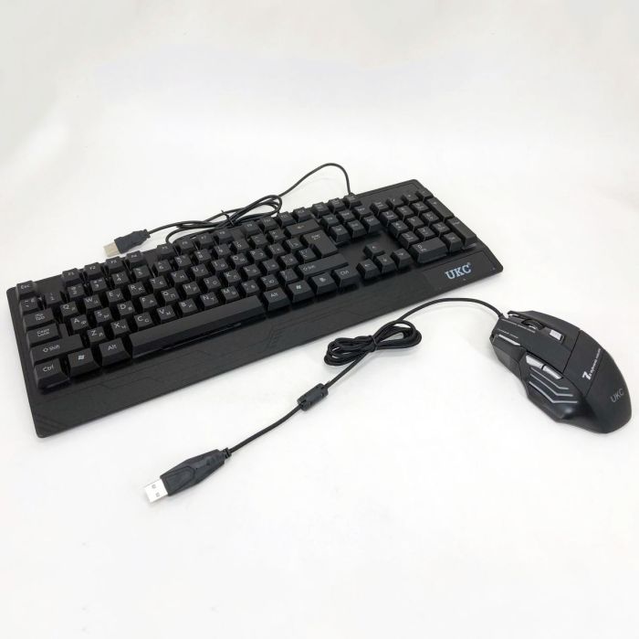 Клавиатура+мышка UKC с LED подсветкой от USB M-710, клавиатура игровая с подсветкой и мышкой