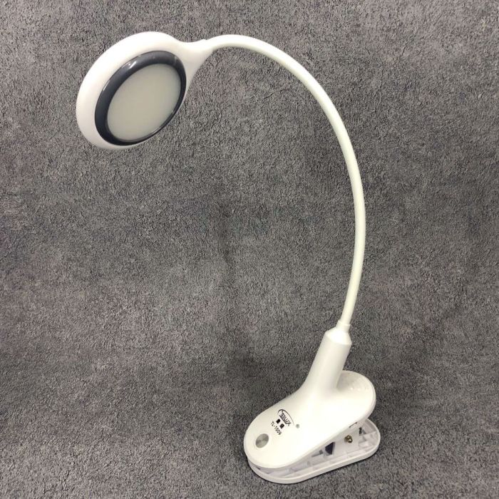 Настольная аккумуляторная лампа светильник Tedlux TL-1009 LED на гибкой ножке и прищепке