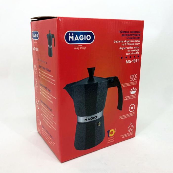 Гейзерная кофеварка Magio MG-1011 300 мл, гейзерная кофеварка для индукции, кофеварка для дома