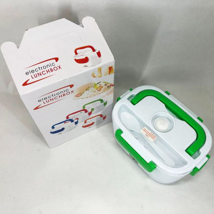 Ланч бокс электрический с подогревом Lunch Heater 220 V Pro, Термос для еды для детей. Цвет: зеленый