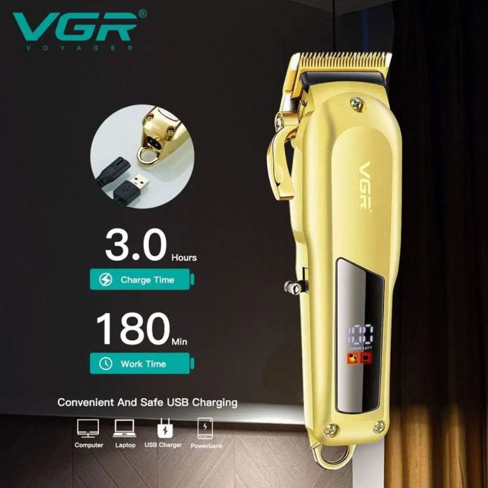 Машинка для стрижки VGR Professional Hair Clipper V-278 GOLD, машинка для стрижки волос домашняя