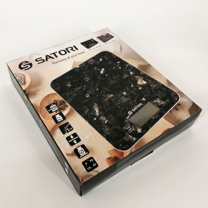 Весы кухонные Satori SKS-211-BL 15 кг, кухонные весы для взвешивания продуктов, Весы пищевые, кулинарные