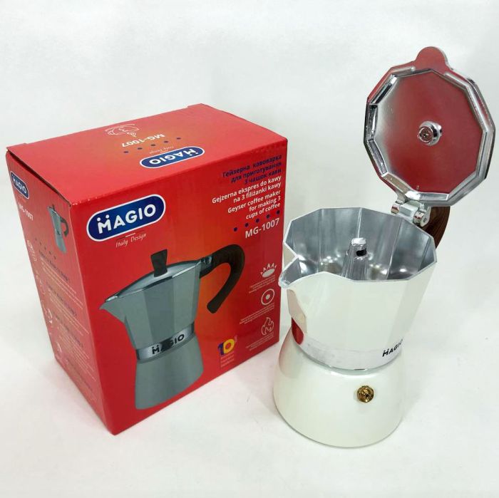 Гейзерная кофеварка Magio MG-1007 150 мл, гейзерная кофеварка из нержавейки, кофеварка для дома