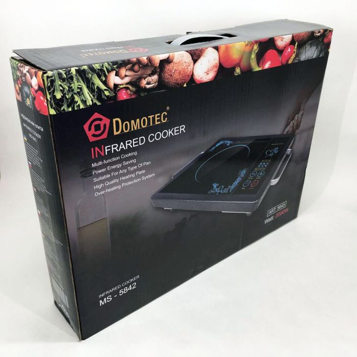 Плита инфракрасная Domotec MS-5842 на 1 конфорку, мощная настольная электроплита, индукционная плита мини