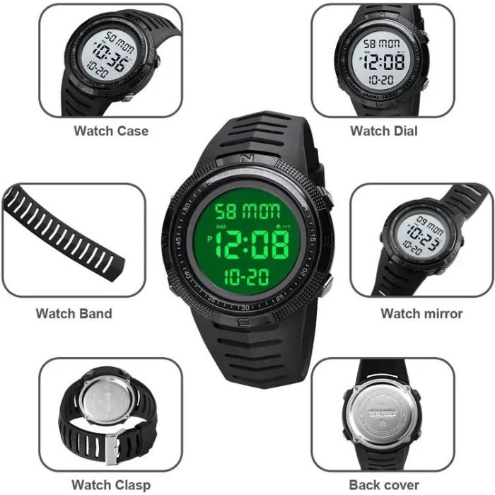 Часы наручные мужские SKMEI 1632BKWT BLACK-WHITE, часы для военнослужащих. Цвет: черный
