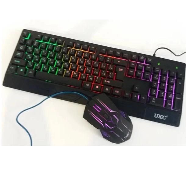 Клавиатура+мышка UKC с LED подсветкой от USB M-710, клавиатура игровая с подсветкой и мышкой