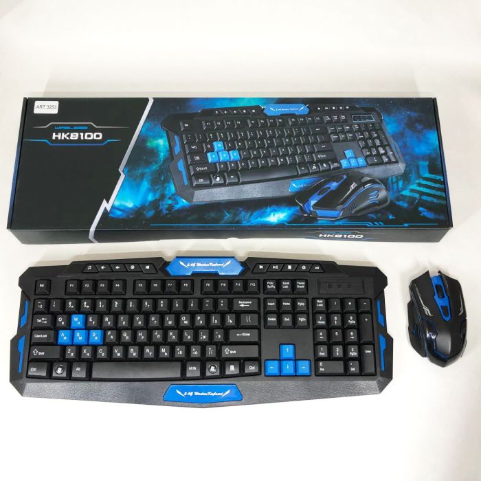 Клавиатура с мышкой HK-8100, игровая клавиатура и мышь для пк, беспроводная клавиатура и мышь