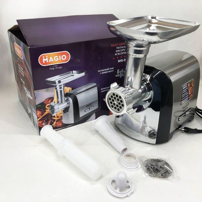 Мясорубка Magio MG-269, 2400 W, мясорубка электрическая металл, мясорубка с металлическим редуктором