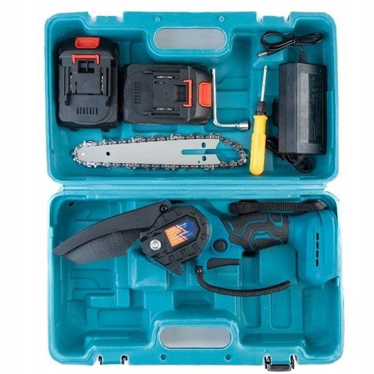 Аккумуляторная цепная мини пила 6"(15 см) Domotec 24V для обрезки деревьев и распила дров, по дереву