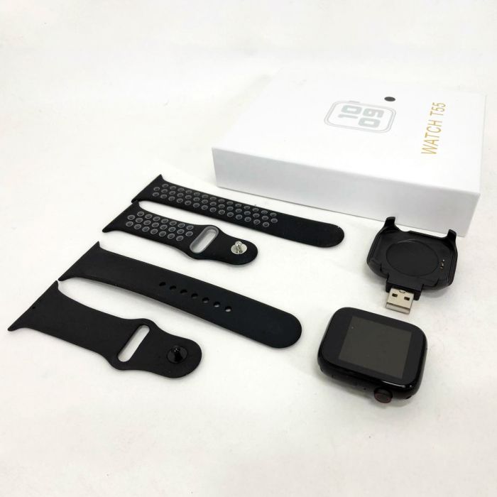 Умные смарт часы Smart Watch T55 с 2 ремешками, поддержка звонков, спортивные режимы, влагозащита ip 67
