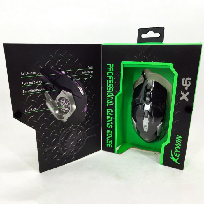 Игровая мышка с подсветкой Gaming Mouse X6 / Мышка для ноутбука / Проводная компьютерная мышь
