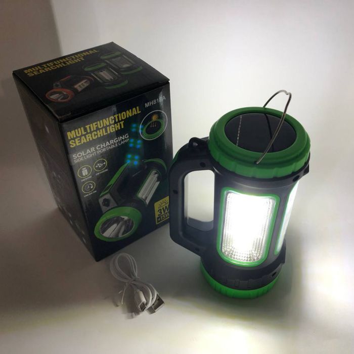 Кемпинговый фонарь XBL 818C-3W+COB, Фонарик аккумуляторный кемпинговый, Фонарь-светильник. Цвет: зеленый