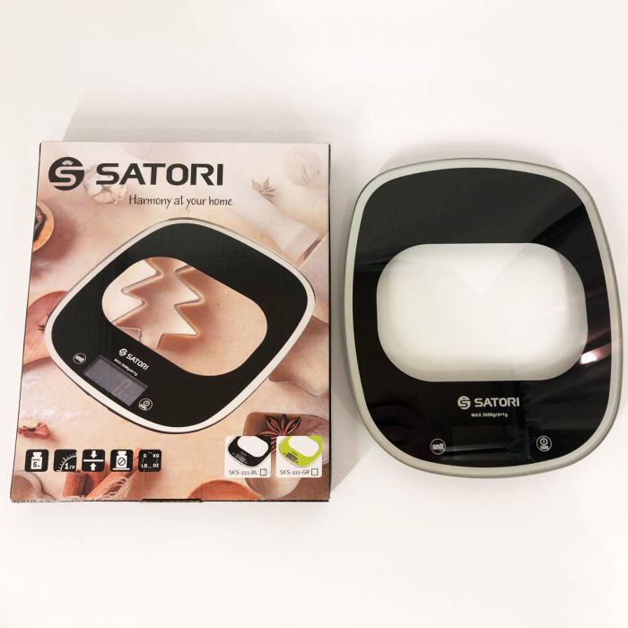 Кухонные весы Satori SKS-221-BL до 5кг, электронные кухонные весы, точные кухонные весы. Цвет: черный