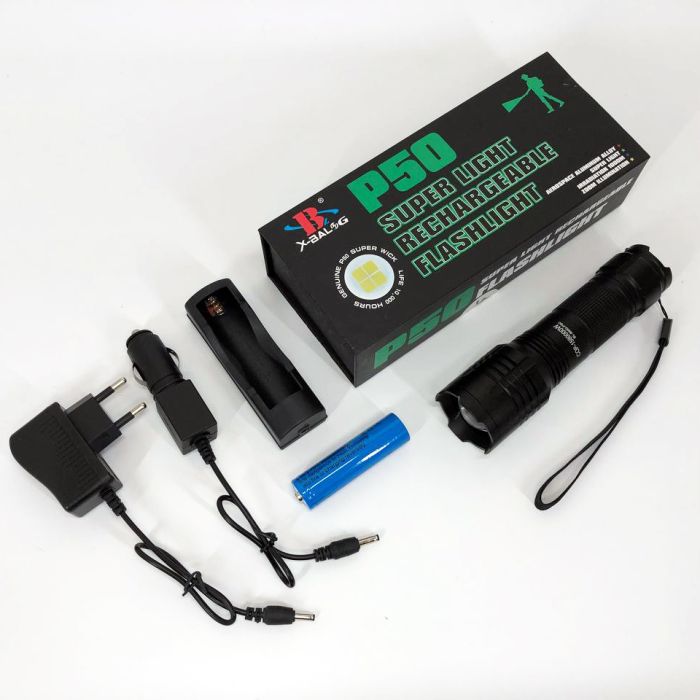 Карманный тактический фонарь Bailong BL-8900-P50 аккумуляторный фонарь 12 и 220 Вт, карманный мини фонарь