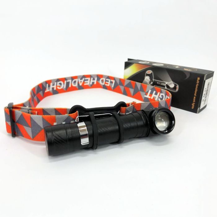 Фонарь налобный аккумуляторный Police W01-T6 USB с магнитом, портативный светодиодный налобный фонарь