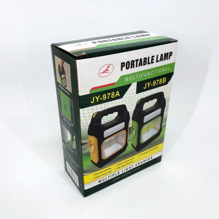 Портативный фонарь лампа JY-978B аккумуляторный с солнечной панелью + Power Bank. Цвет: зеленый