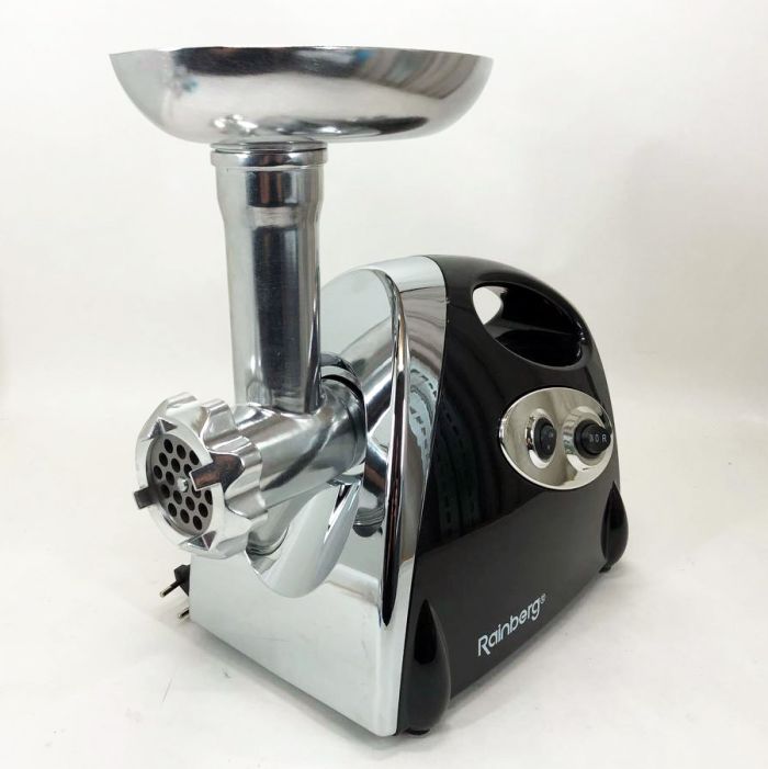 Мясорубка Rainberg RB-675 3800W с соковыжималкой, мясорубка электрическая металл. Цвет: черный