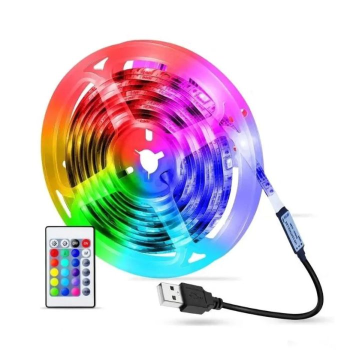 Светодиодная лента SMD 5050 RGB LED 5 м IP65 с bluetooth контролем. подключение 220V